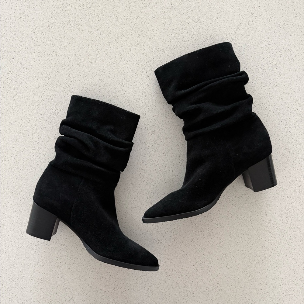 Blondo Black Suede Heeled Boots